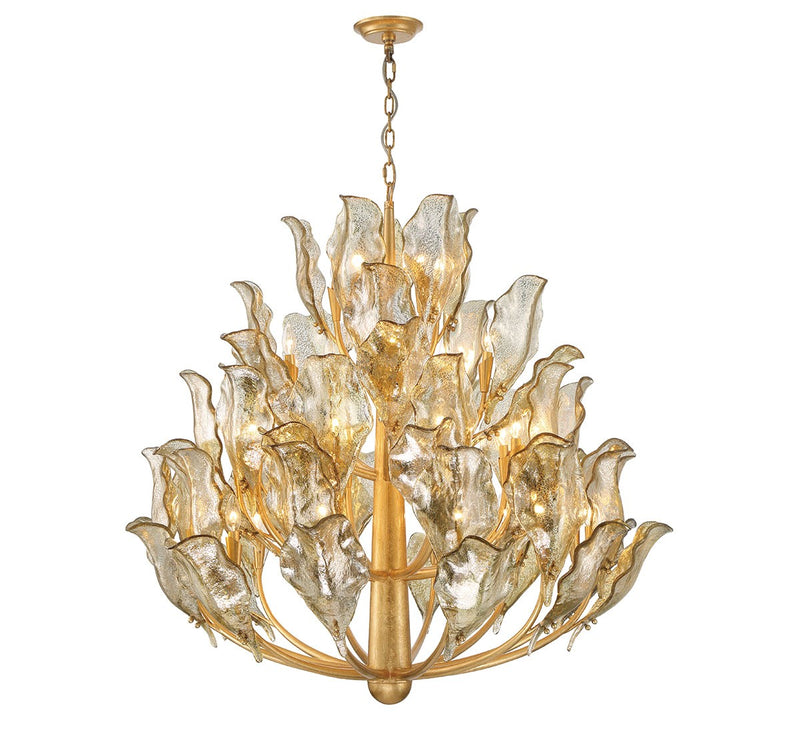 Lib & Co. 12050-028 32 Light Chandelier, Gold Leaf