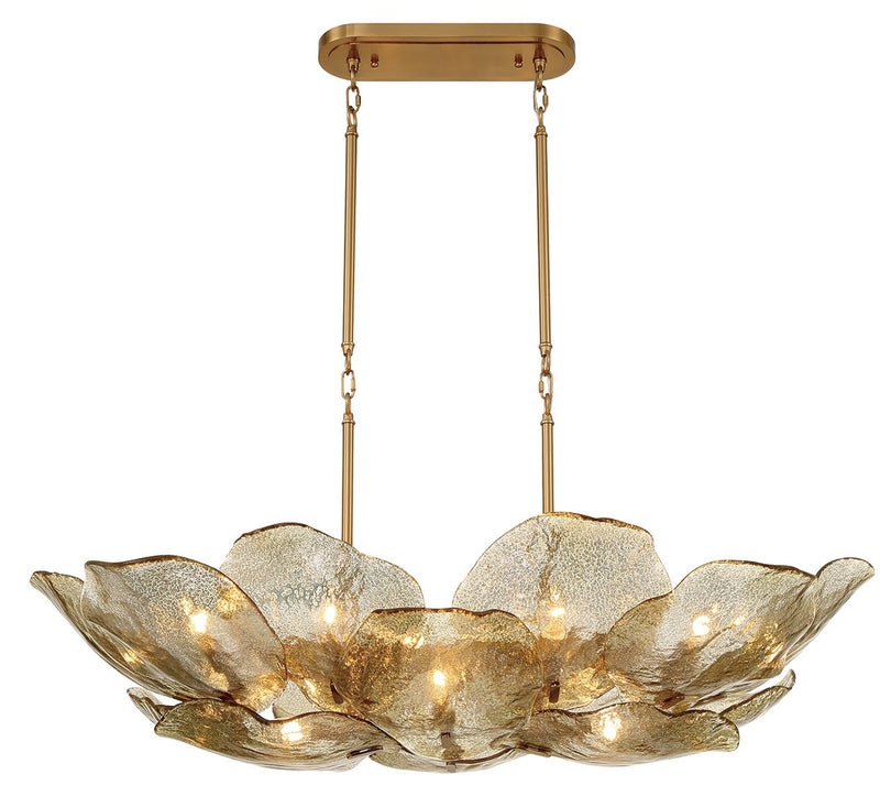Lib & Co. 12056-037 14 Light Island Chandelier, Brushed Brass