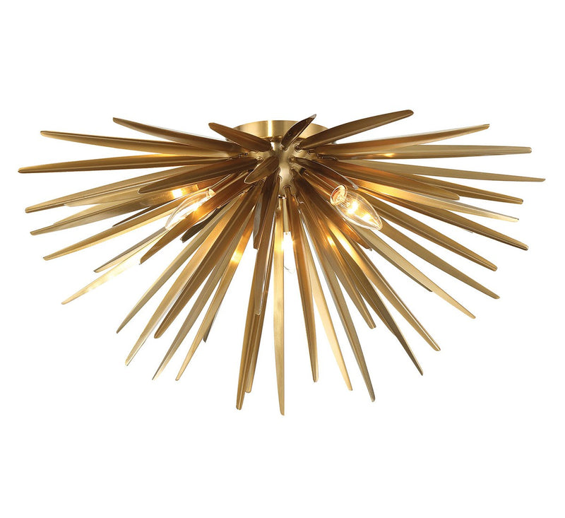 Lib & Co. 12058-05 Three Light Ceiling Mount, Soft Brass