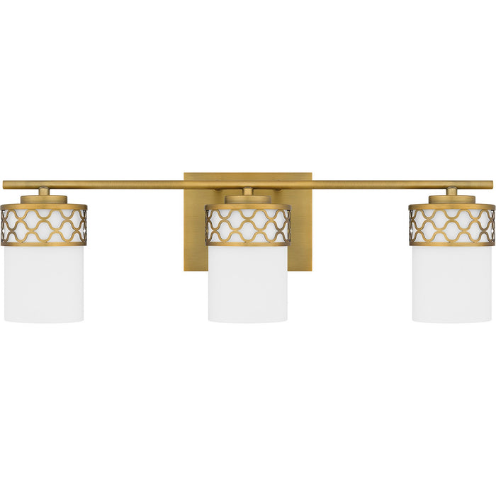 Quoizel TEN8624AB Three Light Bath, Aged Brass