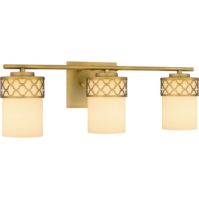 Quoizel TEN8624AB Three Light Bath, Aged Brass