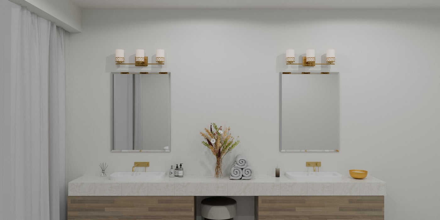 Quoizel TEN8624AB Three Light Bath, Aged Brass