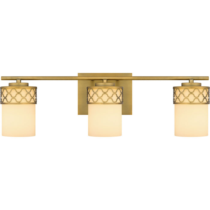 Quoizel TEN8624AB Three Light Bath, Aged Brass