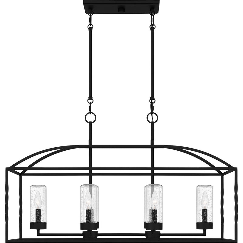 Quoizel THA3536EK Six Light Outdoor Linear Chandelier, Earth Black
