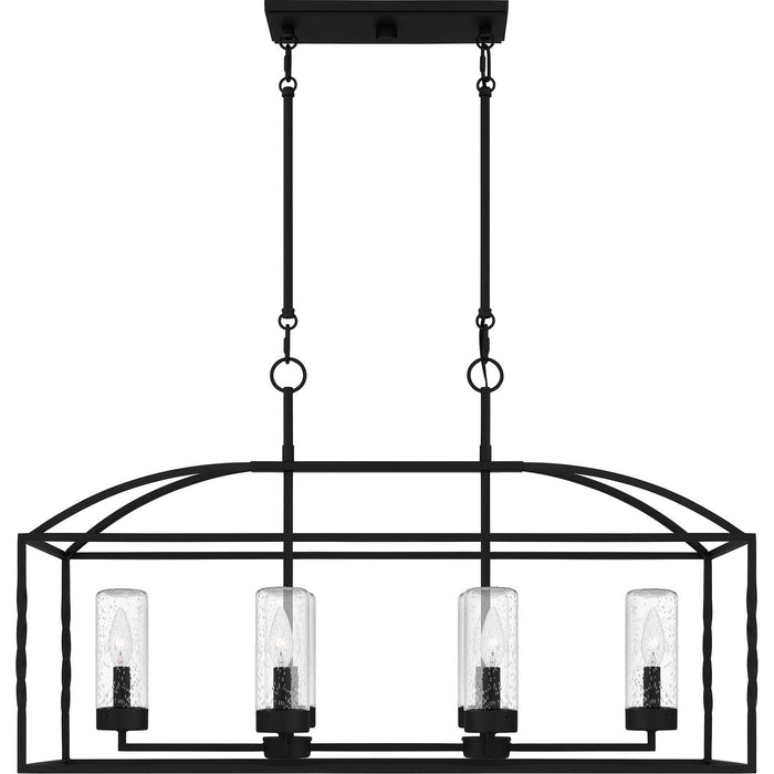 Quoizel THA3536EK Six Light Outdoor Linear Chandelier, Earth Black