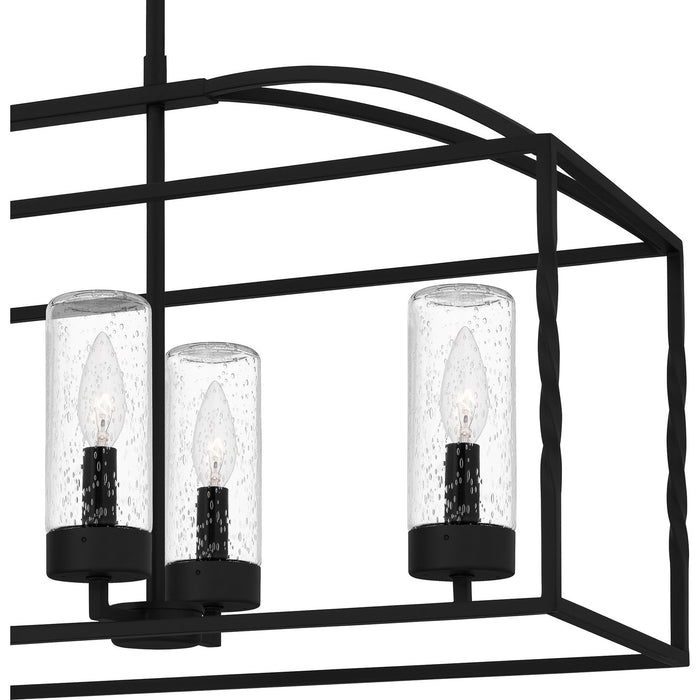 Quoizel THA3536EK Six Light Outdoor Linear Chandelier, Earth Black