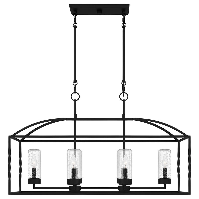 Quoizel THA636EK Six Light Linear Chandelier, Earth Black