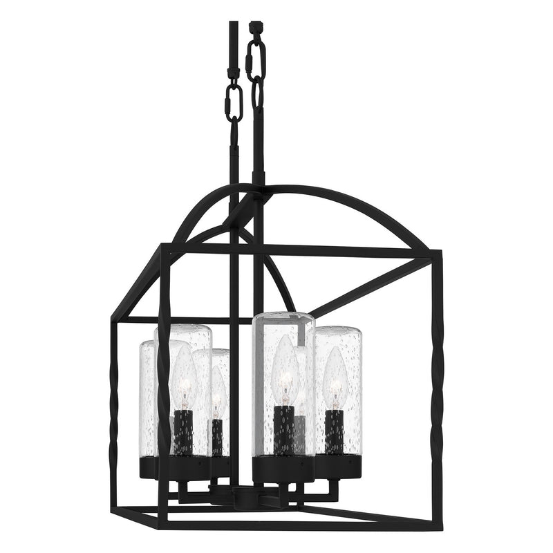 Quoizel THA636EK Six Light Linear Chandelier, Earth Black