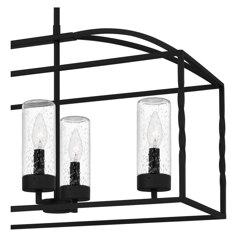 Quoizel THA636EK Six Light Linear Chandelier, Earth Black