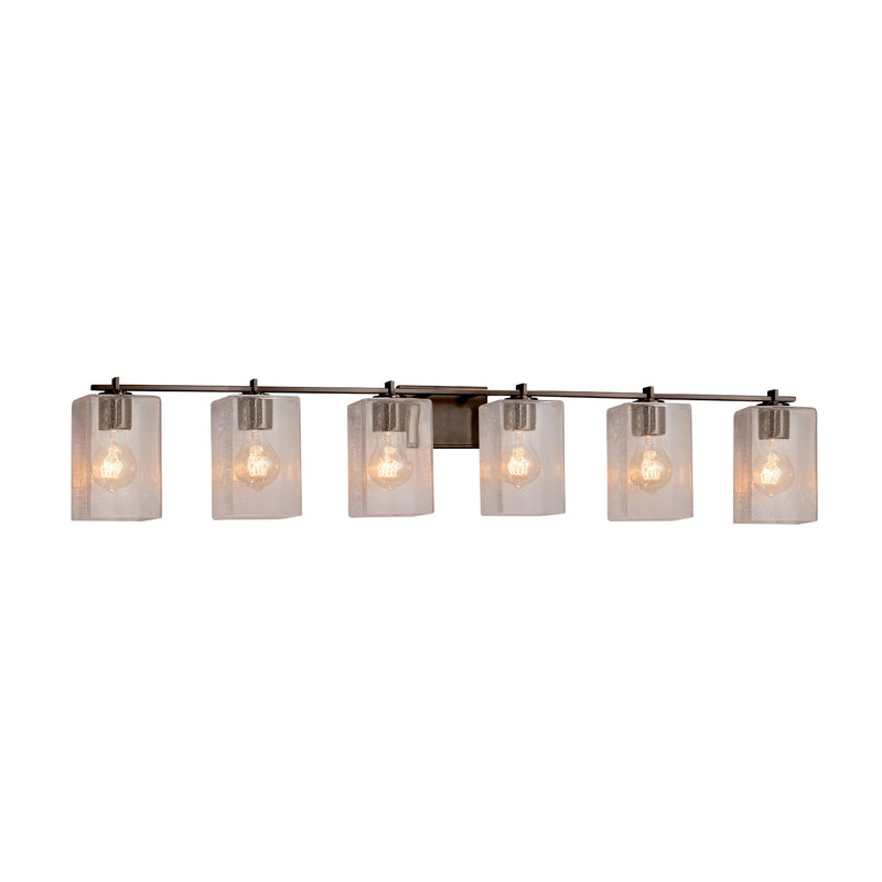 Justice Designs FSN-8446-15-SEED-DBRZ Six Light Bath Bar, Dark Bronze