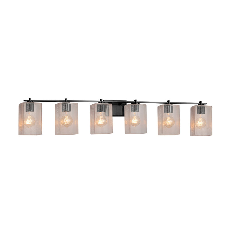 Justice Designs FSN-8446-15-SEED-MBLK Six Light Bath Bar, Matte Black