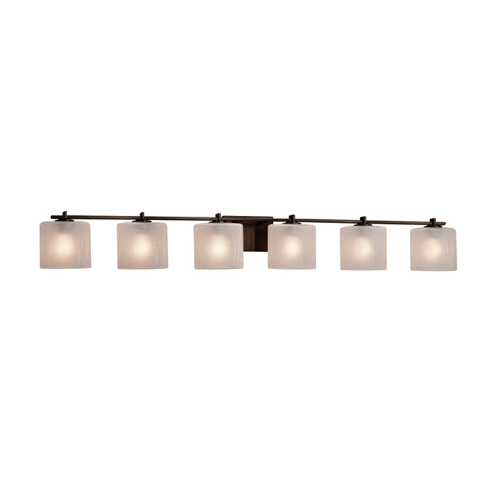 Justice Designs FSN-8446-30-FRCR-DBRZ Six Light Bath Bar, Dark Bronze