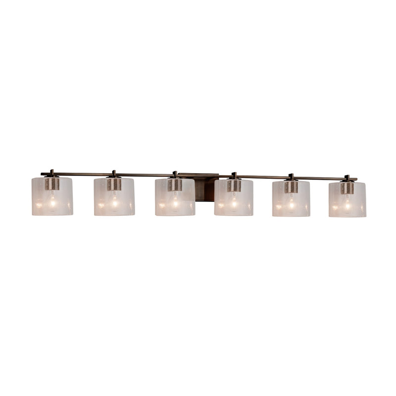 Justice Designs FSN-8446-30-SEED-DBRZ Six Light Bath Bar, Dark Bronze