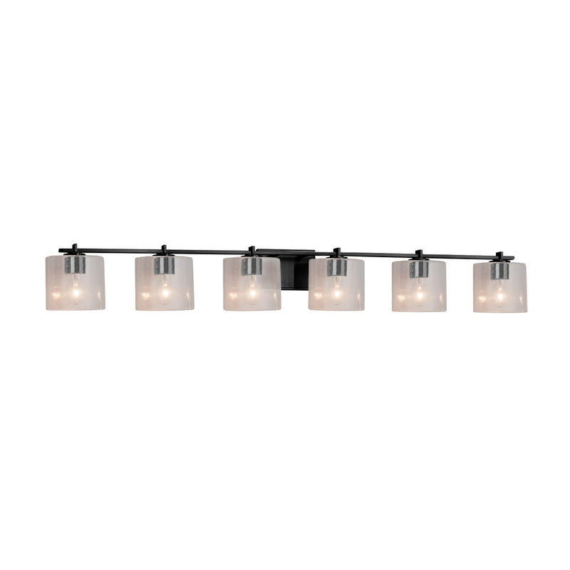 Justice Designs FSN-8446-30-SEED-MBLK Six Light Bath Bar, Matte Black