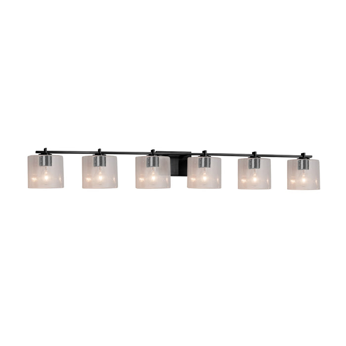 Justice Designs FSN-8446-30-SEED-MBLK Six Light Bath Bar, Matte Black