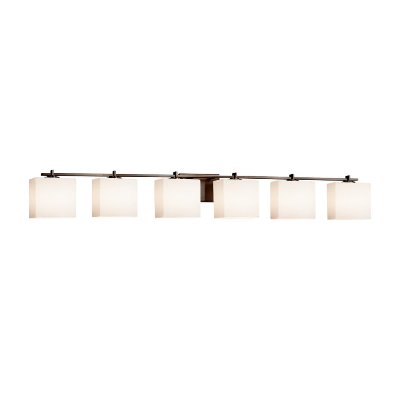 Justice Designs FSN-8446-55-OPAL-DBRZ-LED6-4200 LED Bath Bar, Dark Bronze