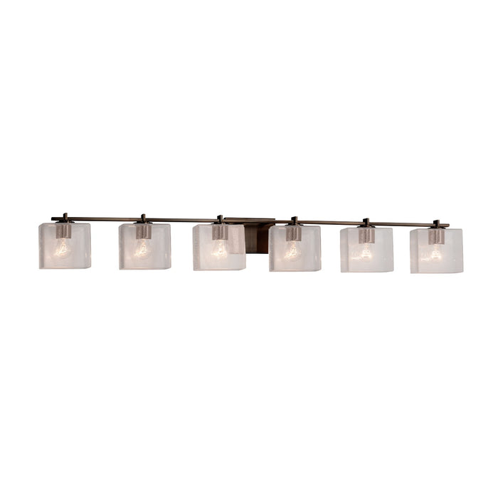 Justice Designs FSN-8446-55-SEED-DBRZ Six Light Bath Bar, Dark Bronze