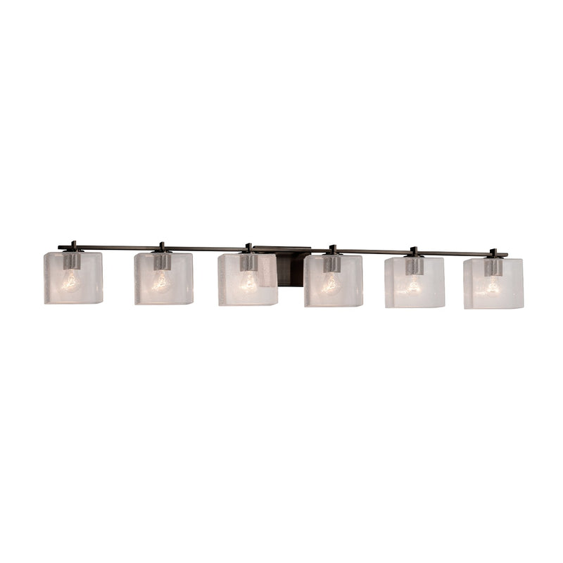 Justice Designs FSN-8446-55-SEED-MBLK Six Light Bath Bar, Matte Black