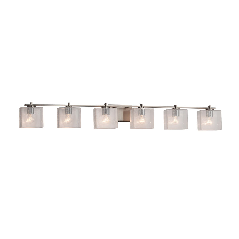 Justice Designs FSN-8446-55-SEED-NCKL Six Light Bath Bar, Brushed Nickel