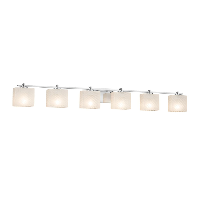 Justice Designs FSN-8446-55-WEVE-CROM-LED6-4200 LED Bath Bar, Polished Chrome