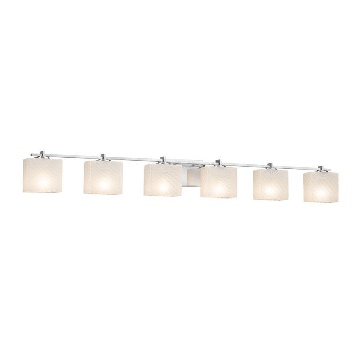 Justice Designs FSN-8446-55-WEVE-CROM-LED6-4200 LED Bath Bar, Polished Chrome
