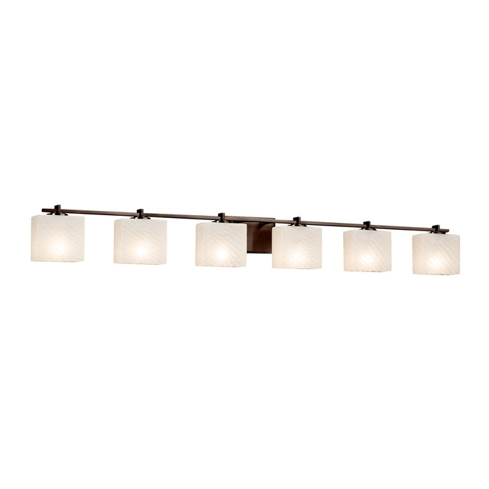 Justice Designs FSN-8446-55-WEVE-DBRZ Six Light Bath Bar, Dark Bronze