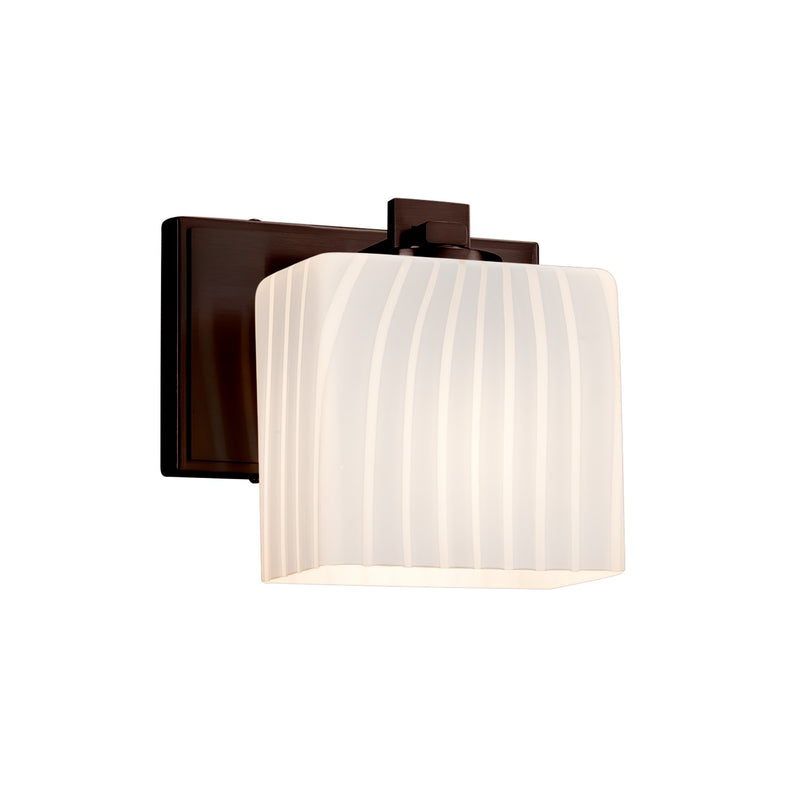 Justice Designs FSN-8447-55-RBON-DBRZ One Light Wall Sconce, Dark Bronze