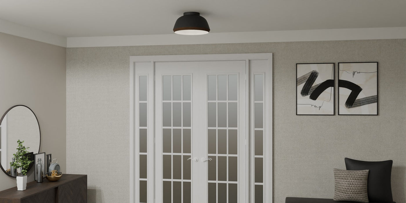 Quoizel TMR1616MBK Three Light Flush Mount, Matte Black