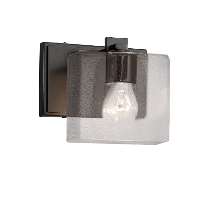 Justice Designs FSN-8447-55-SEED-MBLK One Light Wall Sconce, Matte Black