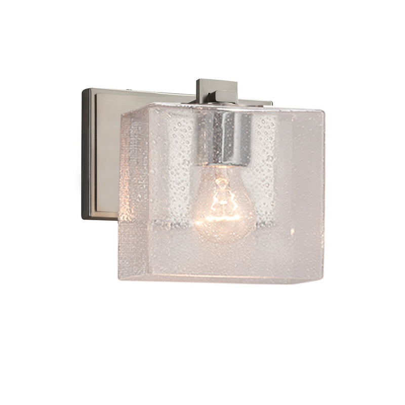 Justice Designs FSN-8447-55-SEED-NCKL One Light Wall Sconce, Brushed Nickel