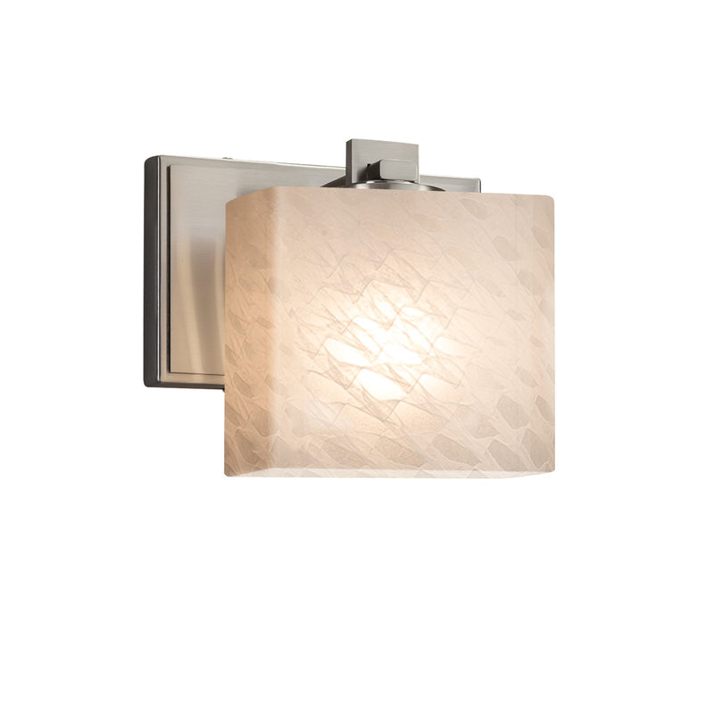 Justice Designs FSN-8447-55-WEVE-NCKL One Light Wall Sconce, Brushed Nickel