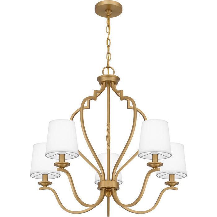 Quoizel WIL5027BWS Five Light Chandelier, Brushed Weathered Brass
