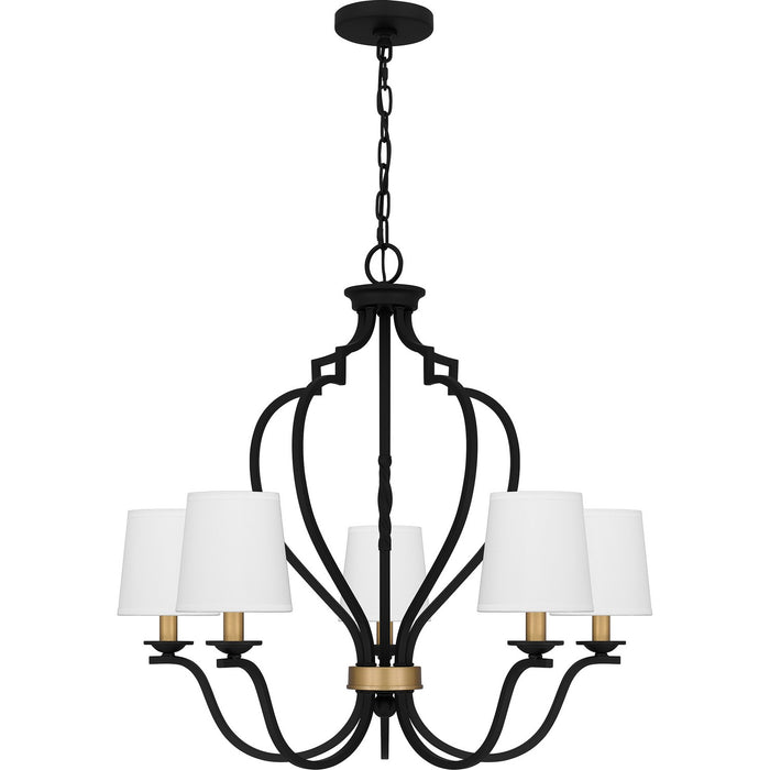 Quoizel WIL5027MBK Five Light Chandelier, Matte Black