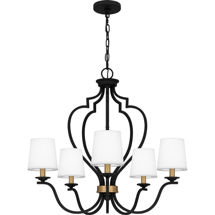 Quoizel WIL5027MBK Five Light Chandelier, Matte Black