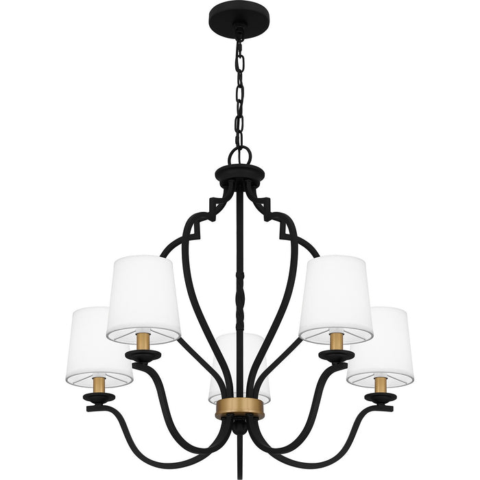 Quoizel WIL5027MBK Five Light Chandelier, Matte Black