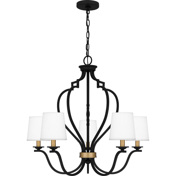 Quoizel WIL5027MBK Five Light Chandelier, Matte Black