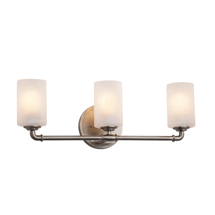 Justice Designs FSN-8463-10-FRCR-NCKL Three Light Bath Bar, Brushed Nickel