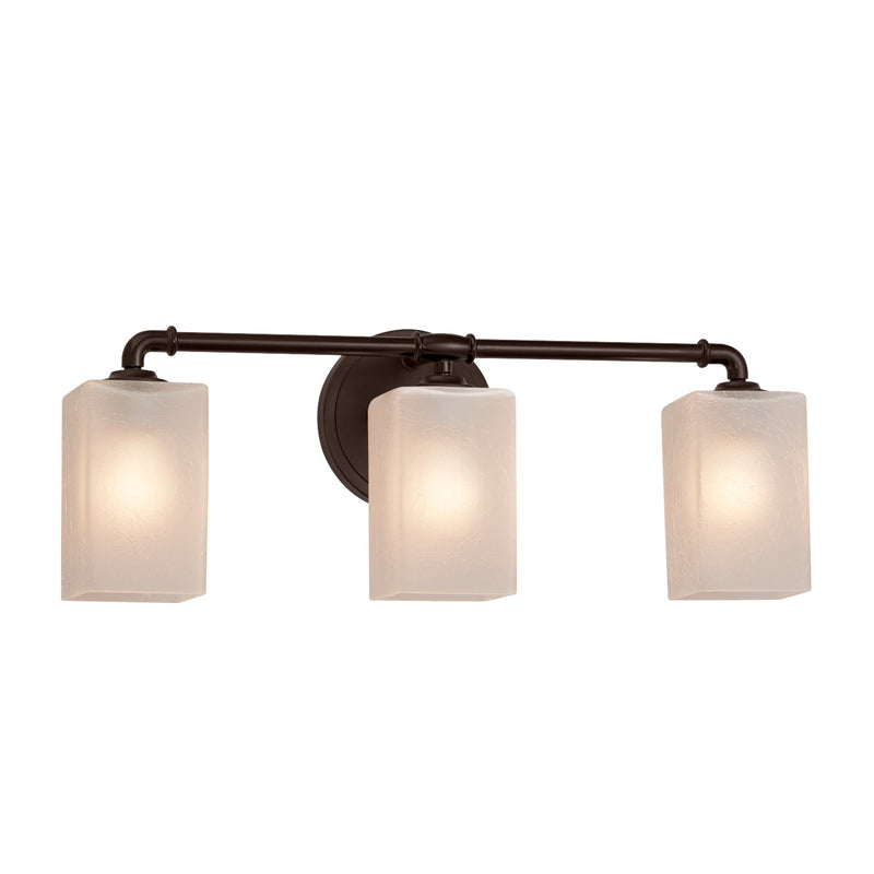 Justice Designs FSN-8463-15-FRCR-DBRZ Three Light Bath Bar, Dark Bronze