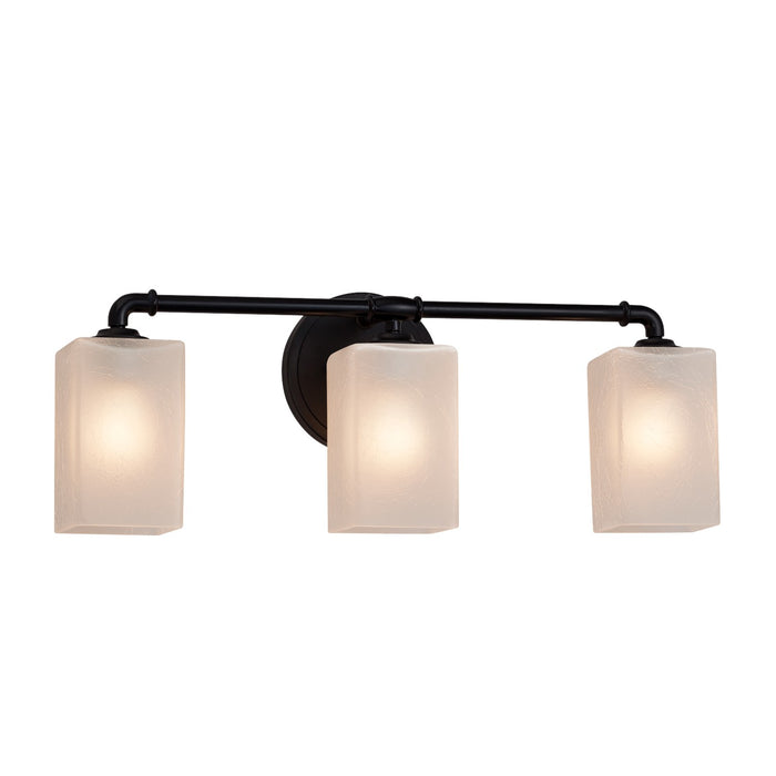 Justice Designs FSN-8463-15-FRCR-MBLK Three Light Bath Bar, Matte Black