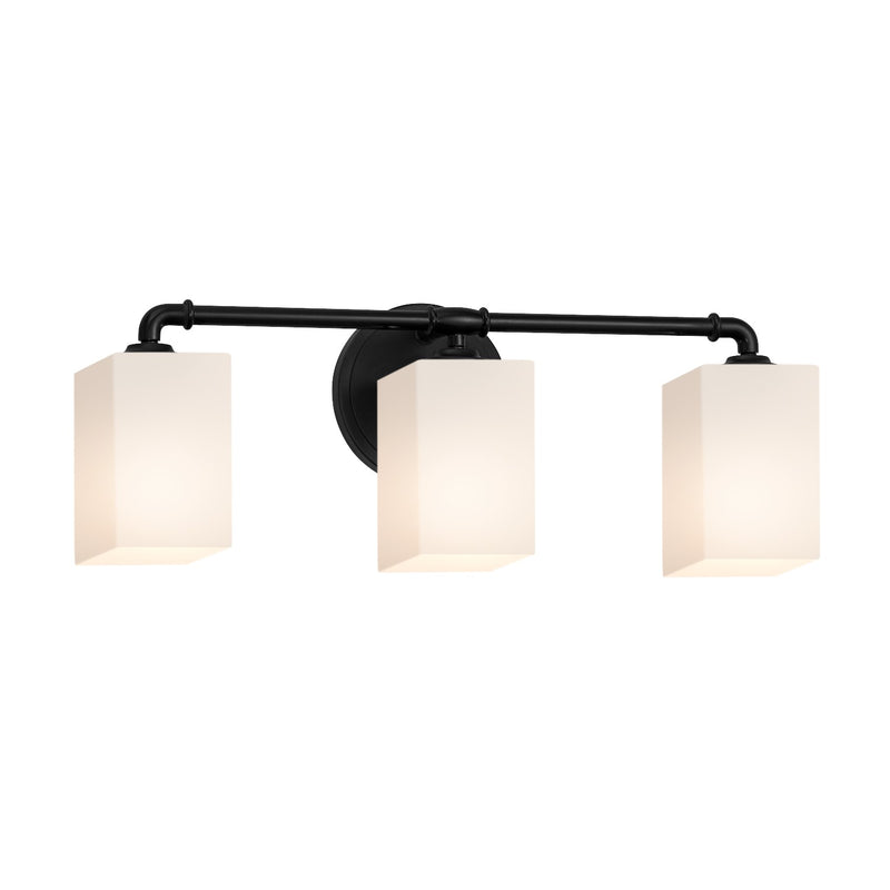 Justice Designs FSN-8463-15-OPAL-MBLK-LED3-2100 LED Bath Bar, Matte Black