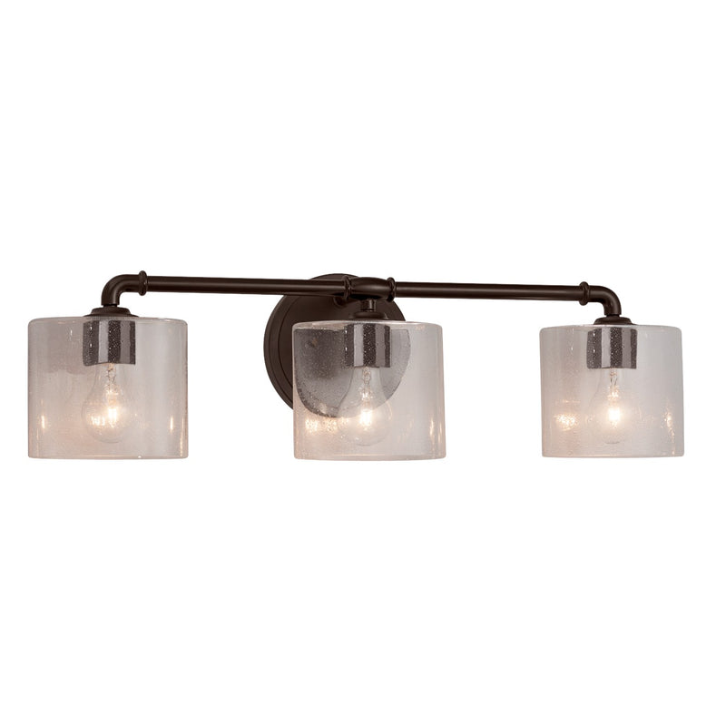 Justice Designs FSN-8463-30-SEED-DBRZ Three Light Bath Bar, Dark Bronze