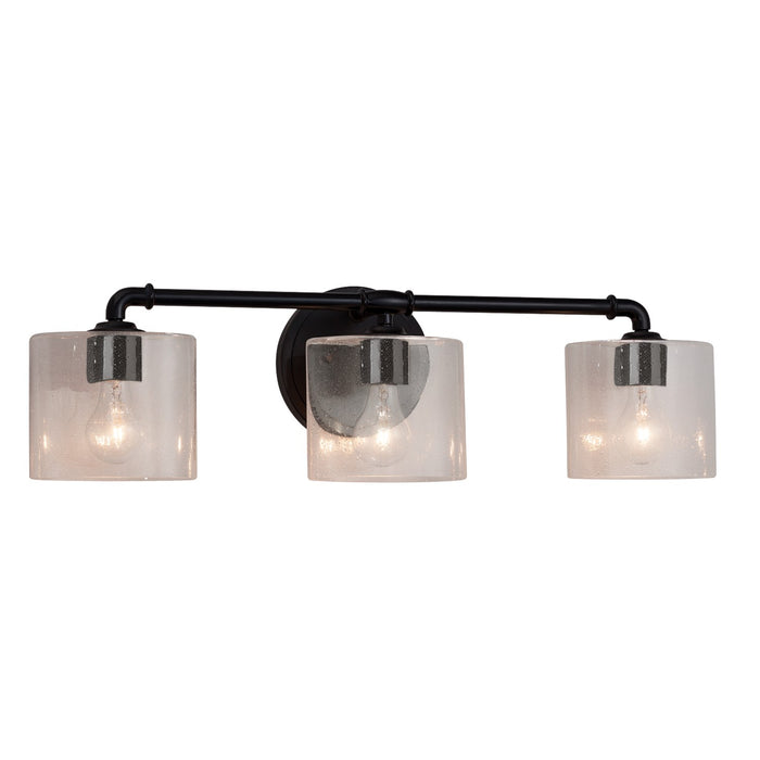 Justice Designs FSN-8463-30-SEED-MBLK Three Light Bath Bar, Matte Black