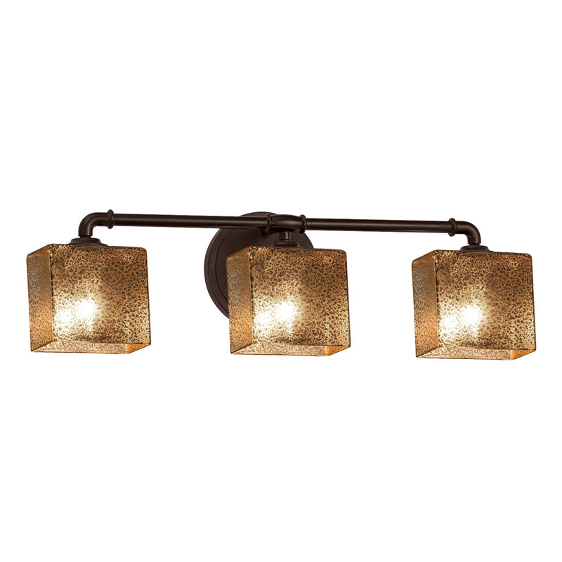 Justice Designs FSN-8463-55-MROR-DBRZ Three Light Bath Bar, Dark Bronze