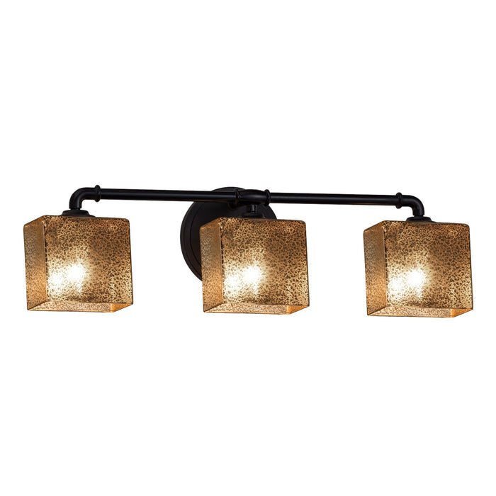 Justice Designs FSN-8463-55-MROR-MBLK Three Light Bath Bar, Matte Black