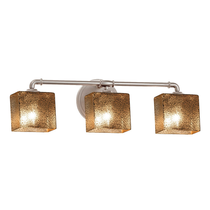 Justice Designs FSN-8463-55-MROR-NCKL Three Light Bath Bar, Brushed Nickel