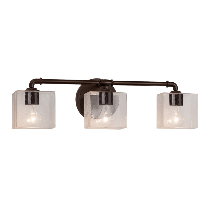 Justice Designs FSN-8463-55-SEED-DBRZ Three Light Bath Bar, Dark Bronze