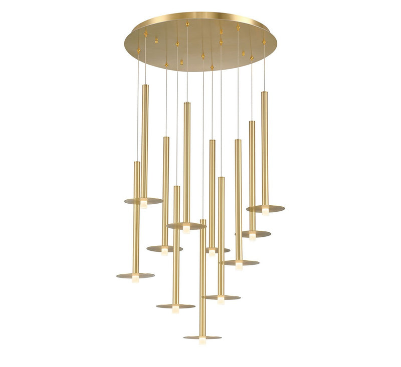 Lib & Co. 12104-07 LED Chandelier, Plated Brushed Gold