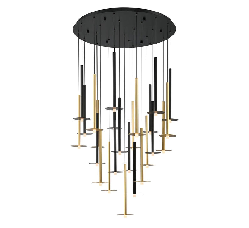 Lib & Co. 12105-023 LED Chandelier, Matte Black and Brushed Gold