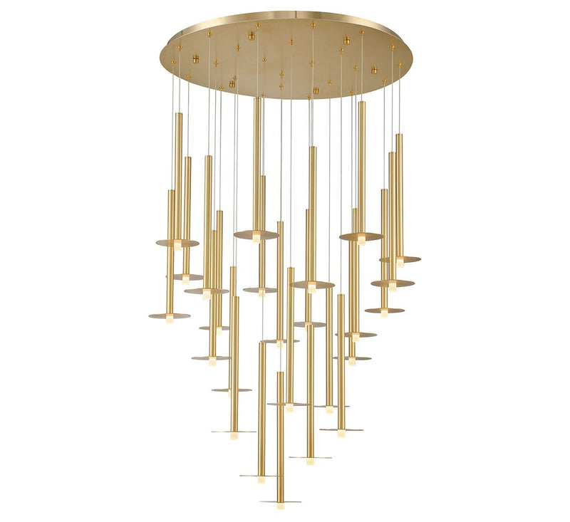 Lib & Co. 12105-07 LED Chandelier, Plated Brushed Gold