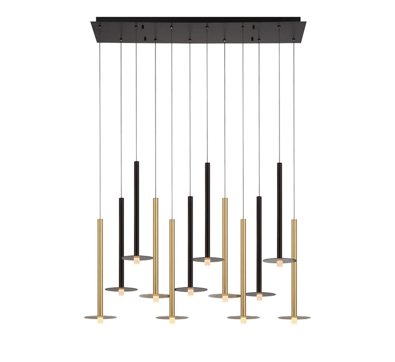 Lib & Co. 12107-023 LED Chandelier, Matte Black and Brushed Gold